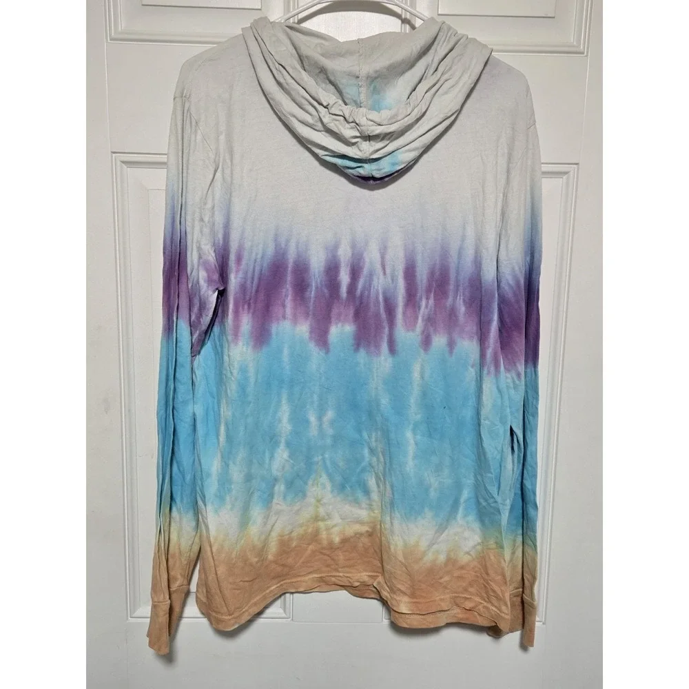 Walt‎ Disney World Long Sleeve Hooded Shirt Pullover Tie Dye Sz Small Rainbow